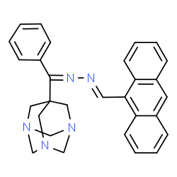 ChemSpider 2D Image | 7-{[(2E)-(9-Anthrylmethylene)hydrazono](phenyl)methyl}-1,3,5-triazatricyclo[3.3.1.1~3,7~]decane | C29H27N5