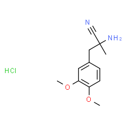 ChemSpider 2D Image | L-3-(3,4-Dimethoxyphenyl)-alpha-Amino-2-Methylpropionitrile HCl | C12H17ClN2O2