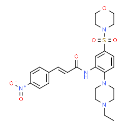 ChemSpider 2D Image | (2E)-N-[2-(4-Ethyl-1-piperazinyl)-5-(4-morpholinylsulfonyl)phenyl]-3-(4-nitrophenyl)acrylamide | C25H31N5O6S