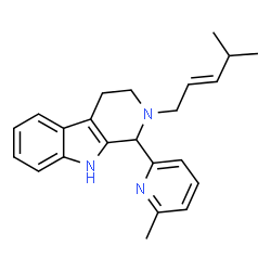 ChemSpider 2D Image | 2-[(2E)-4-Methyl-2-penten-1-yl]-1-(6-methyl-2-pyridinyl)-2,3,4,9-tetrahydro-1H-beta-carboline | C23H27N3