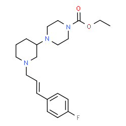 ChemSpider 2D Image | Ethyl 4-{1-[(2E)-3-(4-fluorophenyl)-2-propen-1-yl]-3-piperidinyl}-1-piperazinecarboxylate | C21H30FN3O2