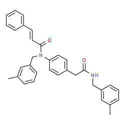 ChemSpider 2D Image | (2E)-N-(3-Methylbenzyl)-N-(4-{2-[(3-methylbenzyl)amino]-2-oxoethyl}phenyl)-3-phenylacrylamide | C33H32N2O2
