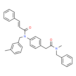 ChemSpider 2D Image | (2E)-N-(4-{2-[Benzyl(methyl)amino]-2-oxoethyl}phenyl)-N-(3-methylbenzyl)-3-phenylacrylamide | C33H32N2O2