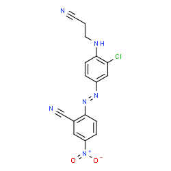 ChemSpider 2D Image | 2-((3-Chloro-4-((2-cyanoethyl)amino)phenyl)azo)-5-nitrobenzonitrile | C16H11ClN6O2