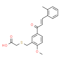 ChemSpider 2D Image | ({2-Methoxy-5-[(2E)-3-(2-methylphenyl)-2-propenoyl]benzyl}sulfanyl)acetic acid | C20H20O4S