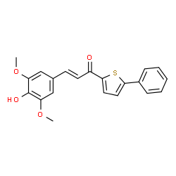 ChemSpider 2D Image | (2E)-3-(4-Hydroxy-3,5-dimethoxyphenyl)-1-(5-phenyl-2-thienyl)-2-propen-1-one | C21H18O4S