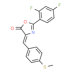 ChemSpider 2D Image | (4Z)-2-(2,4-Difluorophenyl)-4-[4-(methylsulfanyl)benzylidene]-1,3-oxazol-5(4H)-one | C17H11F2NO2S