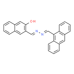 ChemSpider 2D Image | 3-{(E)-[(2E)-(9-Anthrylmethylene)hydrazono]methyl}-2-naphthol | C26H18N2O