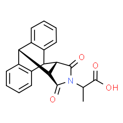 ChemSpider 2D Image | 2-[(15R,19S)-16,18-Dioxo-17-azapentacyclo[6.6.5.0~2,7~.0~9,14~.0~15,19~]nonadeca-2,4,6,9,11,13-hexaen-17-yl]propanoic acid | C21H17NO4