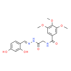 ChemSpider 2D Image | N-{2-[(2E)-2-(2,4-Dihydroxybenzylidene)hydrazino]-2-oxoethyl}-3,4,5-trimethoxybenzamide | C19H21N3O7