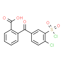 ChemSpider 2D Image | 2-[4-Chloro-3-(chlorosulfonyl)benzoyl]benzoic acid | C14H8Cl2O5S