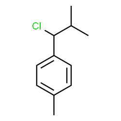 ChemSpider 2D Image | 1-(1-Chloro-2-methylpropyl)-4-methylbenzene | C11H15Cl