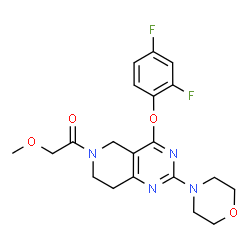 ChemSpider 2D Image | 1-[4-(2,4-Difluorophenoxy)-2-(4-morpholinyl)-7,8-dihydropyrido[4,3-d]pyrimidin-6(5H)-yl]-2-methoxyethanone | C20H22F2N4O4