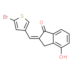 ChemSpider 2D Image | (2Z)-2-[(5-Bromo-3-thienyl)methylene]-4-hydroxy-1-indanone | C14H9BrO2S