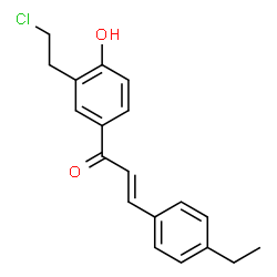 ChemSpider 2D Image | (2E)-1-[3-(2-Chloroethyl)-4-hydroxyphenyl]-3-(4-ethylphenyl)-2-propen-1-one | C19H19ClO2