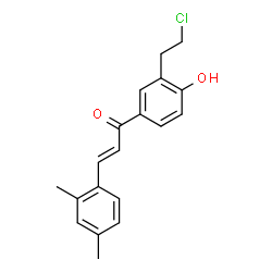 ChemSpider 2D Image | (2E)-1-[3-(2-Chloroethyl)-4-hydroxyphenyl]-3-(2,4-dimethylphenyl)-2-propen-1-one | C19H19ClO2