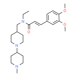 ChemSpider 2D Image | (2E)-3-(3,4-Dimethoxyphenyl)-N-ethyl-N-[(1'-methyl-1,4'-bipiperidin-4-yl)methyl]acrylamide | C25H39N3O3