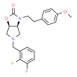 ChemSpider 2D Image | (3aS,6aR)-5-(2,3-Difluorobenzyl)-3-[2-(4-methoxyphenyl)ethyl]hexahydro-2H-pyrrolo[3,4-d][1,3]oxazol-2-one | C21H22F2N2O3