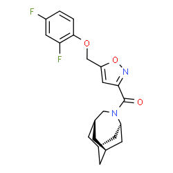 ChemSpider 2D Image | (1R,3s,6r,8S)-4-Azatricyclo[4.3.1.1~3,8~]undec-4-yl{5-[(2,4-difluorophenoxy)methyl]-1,2-oxazol-3-yl}methanone | C21H22F2N2O3