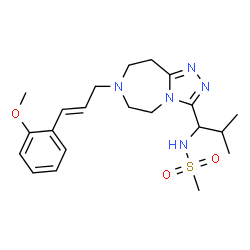 ChemSpider 2D Image | N-(1-{7-[(2E)-3-(2-Methoxyphenyl)-2-propen-1-yl]-6,7,8,9-tetrahydro-5H-[1,2,4]triazolo[4,3-d][1,4]diazepin-3-yl}-2-methylpropyl)methanesulfonamide | C21H31N5O3S