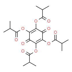 ChemSpider 2D Image | 3,6-Dioxo-1,4-cyclohexadiene-1,2,4,5-tetrayl tetrakis(2-methylpropanoate) | C22H28O10