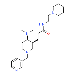 ChemSpider 2D Image | 3-[(3S,4R)-4-(Dimethylamino)-1-(3-pyridinylmethyl)-3-piperidinyl]-N-[2-(1-piperidinyl)ethyl]propanamide | C23H39N5O