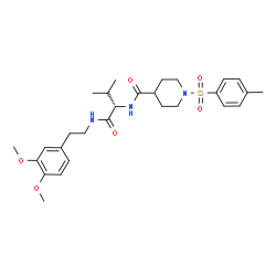 ChemSpider 2D Image | N-[(2S)-1-{[2-(3,4-Dimethoxyphenyl)ethyl]amino}-3-methyl-1-oxo-2-butanyl]-1-[(4-methylphenyl)sulfonyl]-4-piperidinecarboxamide | C28H39N3O6S