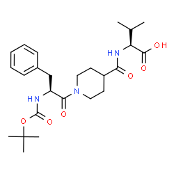 ChemSpider 2D Image | N-{[1-(N-{[(2-Methyl-2-propanyl)oxy]carbonyl}-L-phenylalanyl)-4-piperidinyl]carbonyl}-L-valine | C25H37N3O6