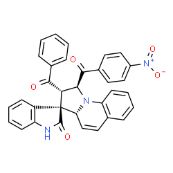 ChemSpider 2D Image | (1'S,2'S,3R,3a'R)-2'-Benzoyl-1'-(4-nitrobenzoyl)-1',2'-dihydro-3a'H-spiro[indole-3,3'-pyrrolo[1,2-a]quinolin]-2(1H)-one | C33H23N3O5