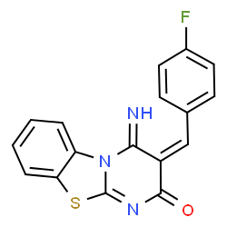 ChemSpider 2D Image | (3E)-3-(4-Fluorobenzylidene)-4-imino-3,4-dihydro-2H-pyrimido[2,1-b][1,3]benzothiazol-2-one | C17H10FN3OS