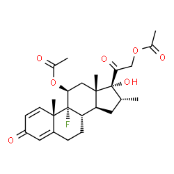 ChemSpider 2D Image | (11beta,16alpha)-9-Fluoro-17-hydroxy-16-methyl-3,20-dioxopregna-1,4-diene-11,21-diyl diacetate | C26H33FO7