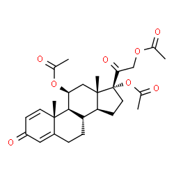 ChemSpider 2D Image | (11beta)-3,20-Dioxopregna-1,4-diene-11,17,21-triyl triacetate | C27H34O8
