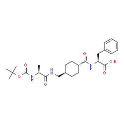 ChemSpider 2D Image | N-[(trans-4-{[(N-{[(2-Methyl-2-propanyl)oxy]carbonyl}-L-alanyl)amino]methyl}cyclohexyl)carbonyl]-L-phenylalanine | C25H37N3O6
