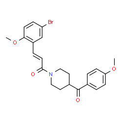 ChemSpider 2D Image | (2E)-3-(5-Bromo-2-methoxyphenyl)-1-[4-(4-methoxybenzoyl)-1-piperidinyl]-2-propen-1-one | C23H24BrNO4
