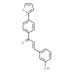 ChemSpider 2D Image | (2E)-3-(3-Hydroxyphenyl)-1-[4-(2-thienyl)phenyl]-2-propen-1-one | C19H14O2S