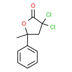 ChemSpider 2D Image | 3,3-Dichloro-5-methyl-5-phenyldihydro-2(3H)-furanone | C11H10Cl2O2