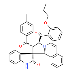 ChemSpider 2D Image | (2'S,3S,3'S,10b'R)-2'-(4-Methylbenzoyl)-3'-(2-propoxybenzoyl)-2',3'-dihydro-10b'H-spiro[indole-3,1'-pyrrolo[2,1-a]isoquinolin]-2(1H)-one | C37H32N2O4