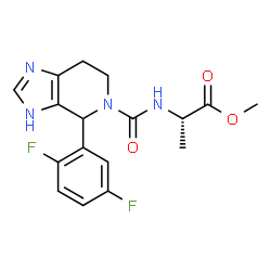 ChemSpider 2D Image | Methyl N-{[4-(2,5-difluorophenyl)-1,4,6,7-tetrahydro-5H-imidazo[4,5-c]pyridin-5-yl]carbonyl}-L-alaninate | C17H18F2N4O3