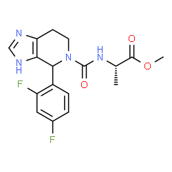 ChemSpider 2D Image | Methyl N-{[4-(2,4-difluorophenyl)-1,4,6,7-tetrahydro-5H-imidazo[4,5-c]pyridin-5-yl]carbonyl}-L-alaninate | C17H18F2N4O3