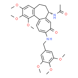 ChemSpider 2D Image | N-{(7S)-1,2,3-Trimethoxy-9-oxo-10-[(3,4,5-trimethoxybenzyl)amino]-5,6,7,9-tetrahydrobenzo[a]heptalen-7-yl}acetamide | C31H36N2O8