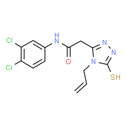 ChemSpider 2D Image | 2-(4-Allyl-5-thioxo-4,5-dihydro-1H-1,2,4-triazol-3-yl)-N-(3,4-dichlorophenyl)acetamide | C13H12Cl2N4OS