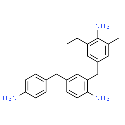 ChemSpider 2D Image | 4-[2-Amino-5-(4-aminobenzyl)benzyl]-2-ethyl-6-methylaniline | C23H27N3