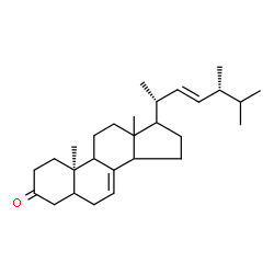ChemSpider 2D Image | (9xi,10alpha,13xi,14xi,17xi,22E)-Ergosta-7,22-dien-3-one | C28H44O
