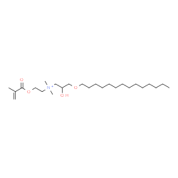 ChemSpider 2D Image | 2-Hydroxy-N-[2-(methacryloyloxy)ethyl]-N,N-dimethyl-3-(tetradecyloxy)-1-propanaminium | C25H50NO4