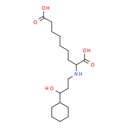 ChemSpider 2D Image | 2-[(3-Cyclohexyl-3-hydroxypropyl)amino]nonanedioic acid | C18H33NO5