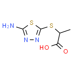 ChemSpider 2D Image | 2-[(5-Amino-1,3,4-thiadiazol-2-yl)sulfanyl]propanoic acid | C5H7N3O2S2