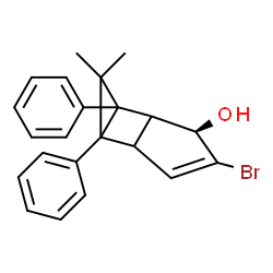 ChemSpider 2D Image | (6R)-7-Bromo-3,3-dimethyl-2,4-diphenyltricyclo[3.3.0.0~2,4~]oct-7-en-6-ol | C22H21BrO
