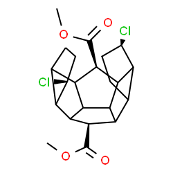 ChemSpider 2D Image | Dimethyl (1R,4R,5R,8R)-1,5-dichlorooctadecahydrocyclopenta[a]cyclopenta[4,5]pentaleno[2,1,6-cde]pentalene-4,8-dicarboxylate | C22H28Cl2O4