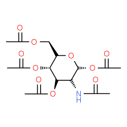 ChemSpider 2D Image | 2-Acetamido-1,3,4,6-tetra-O-acetyl-2-deoxy-alpha-L-galactopyranose | C16H23NO10