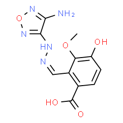 ChemSpider 2D Image | 2-{(Z)-[(4-Amino-1,2,5-oxadiazol-3-yl)hydrazono]methyl}-4-hydroxy-3-methoxybenzoic acid | C11H11N5O5